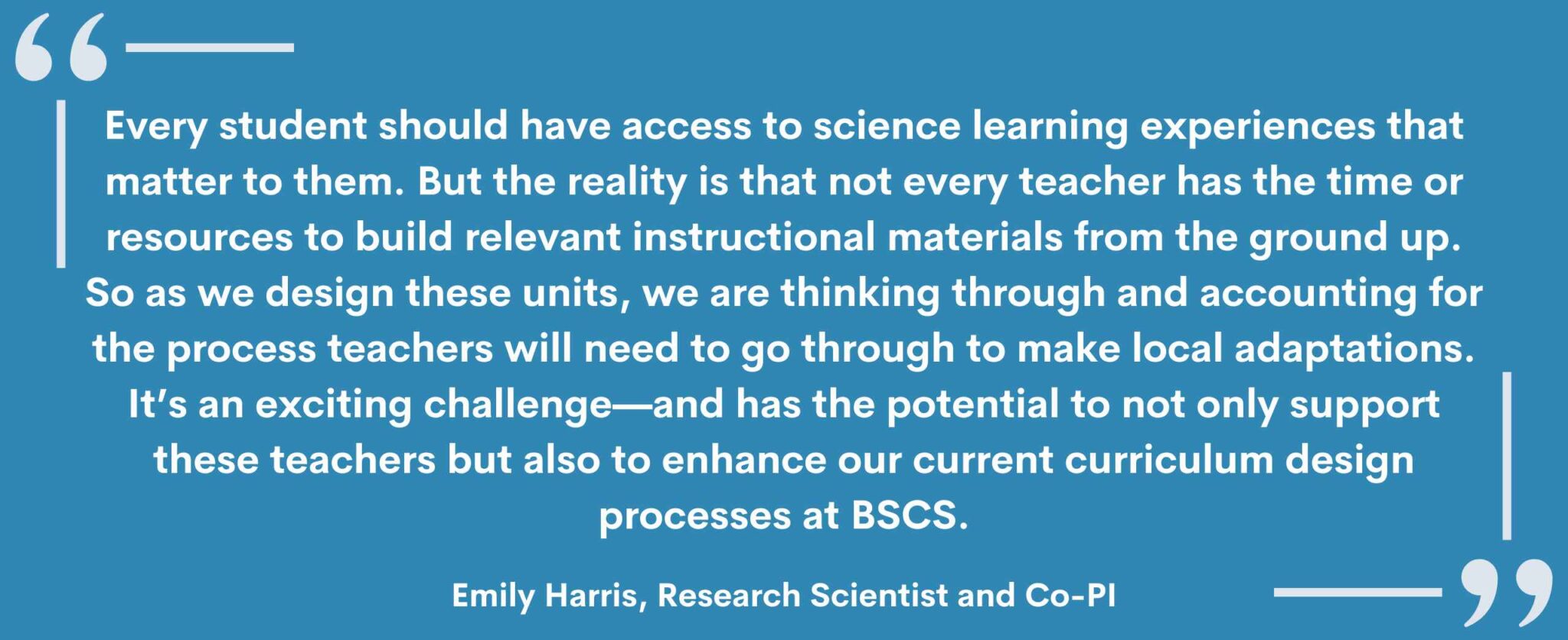 PlaceBased Learning for Elementary Science at Scale BSCS Science
