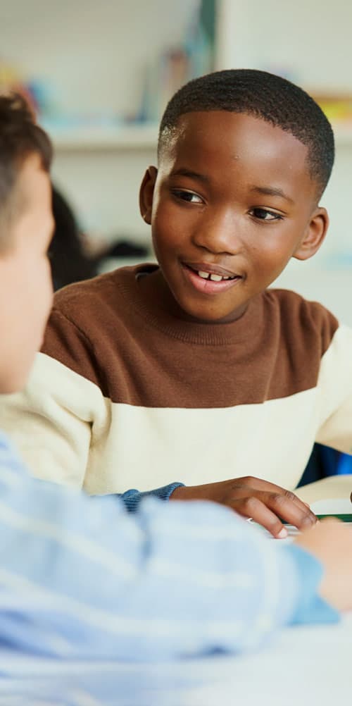 Students working in class